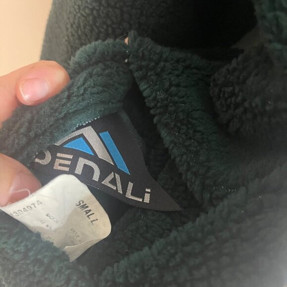 Denali Vintage Womens Coat Size Small Green Reversible Fleece Bears Pine Trees - Picture 5 of 9